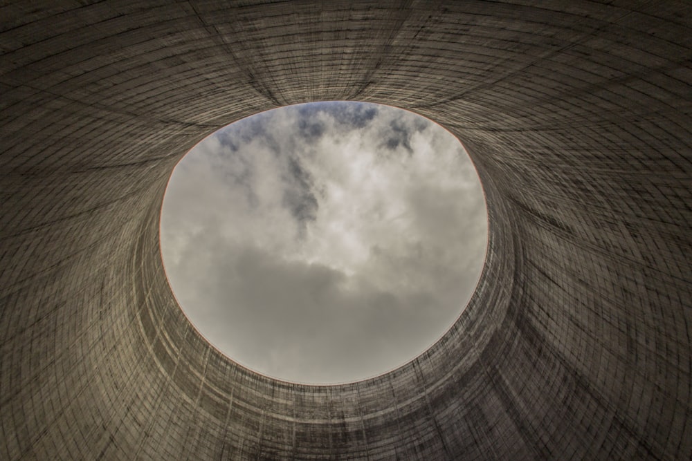 worm's eye view of cave hole