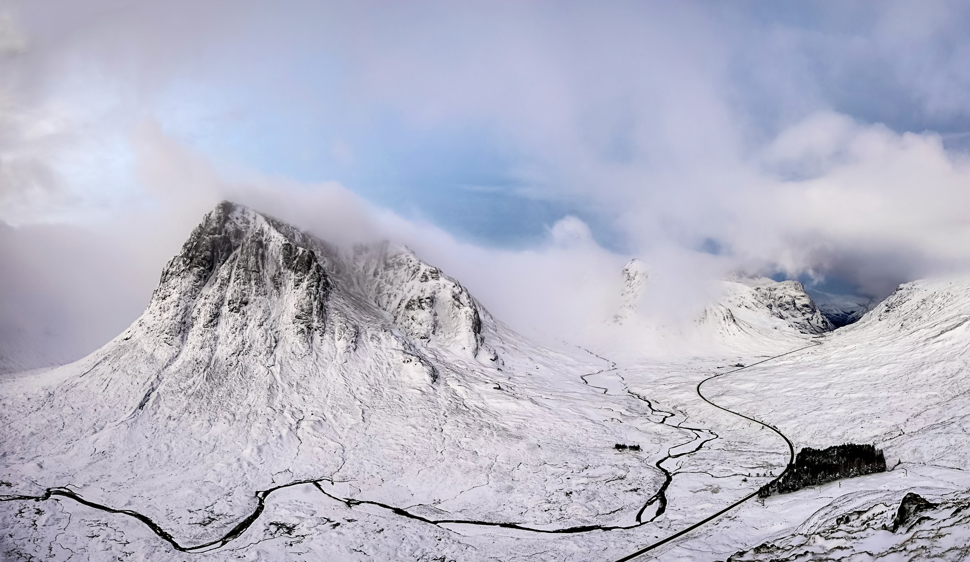 White mountain valley