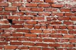 Detailed view showing the mortar and weathered surface of the bricks.