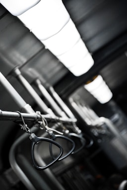 Public transit handrails coated with germ patrol™ antimicrobial layer.