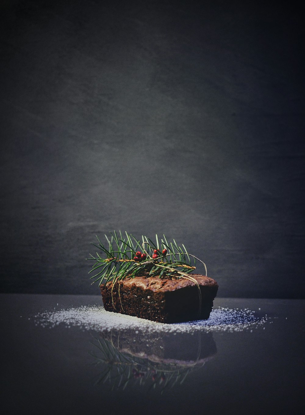 green plants on baked bread