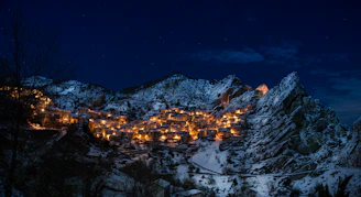 mountain during night