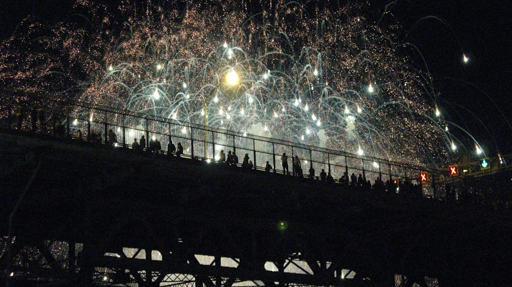 photo of firework displays during night time