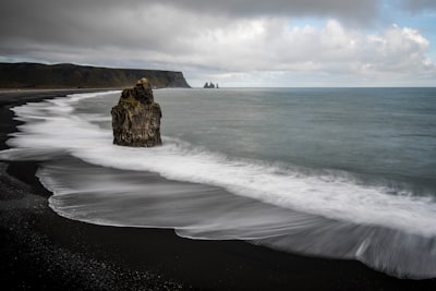 Sea Stack on Black Beach - From Parking, Iceland