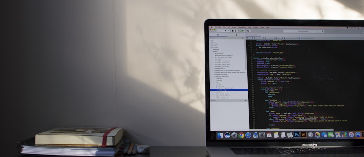 MacBook Pro showing programming language