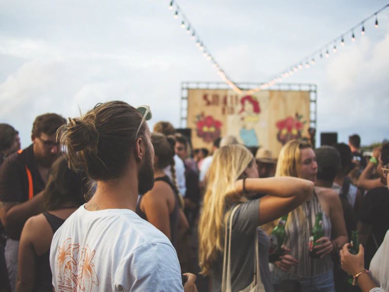 Outdoor beer festival crowd