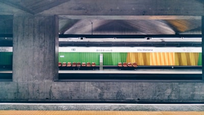 photo of gray train station cubism google meet background