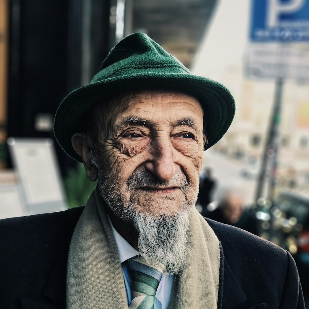 man wearing green hat during daytime