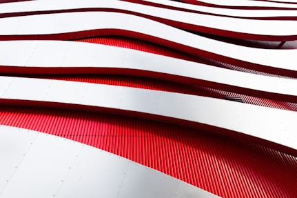 white and red metal frame