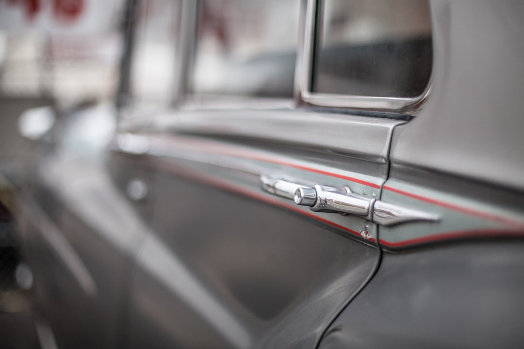 silver car door photography