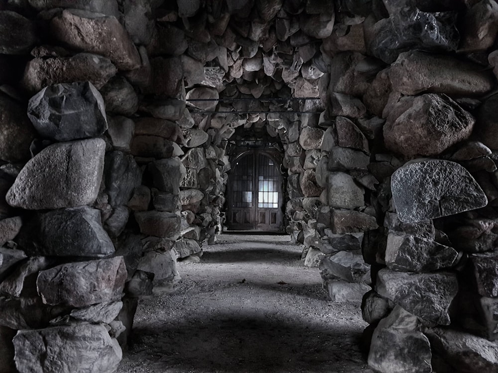 A walkway surrounded by stone pillars.