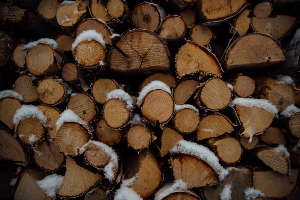 brown firewood stack