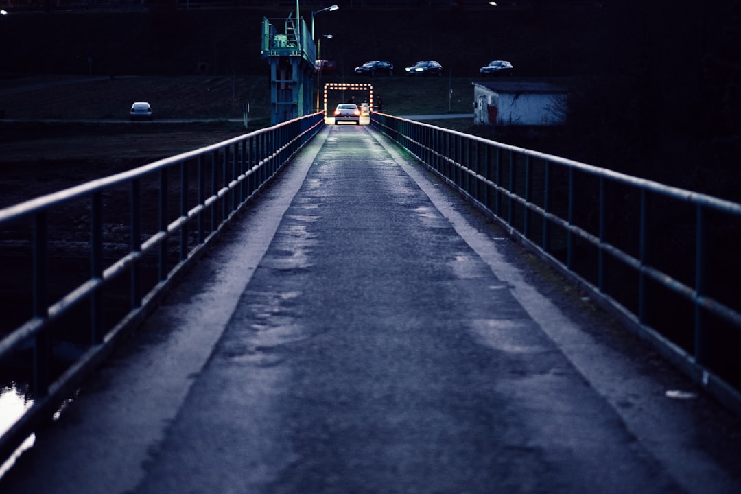 vehicle on concrete bridge