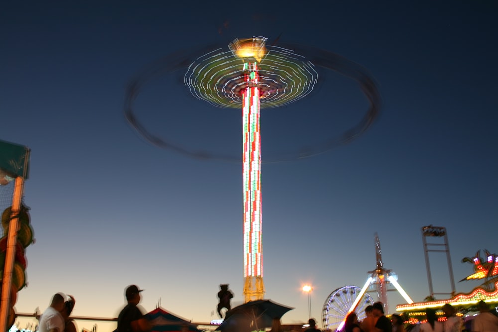 lighted spin amusement ride