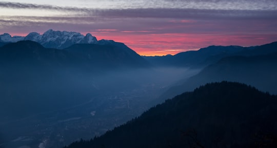 mountain with trees at golden hour in Ajdna Slovenia