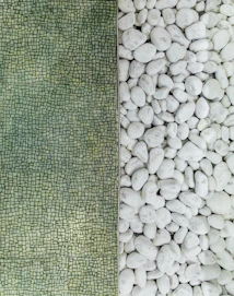 white pebble lot collage