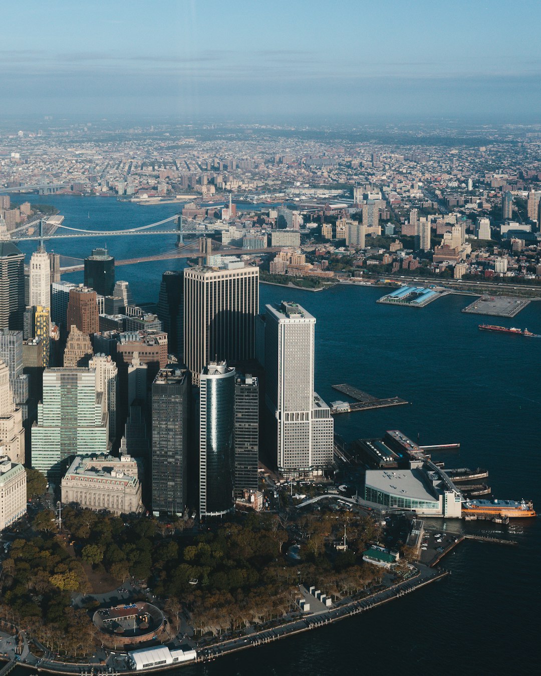 aerial view of skyscrapers