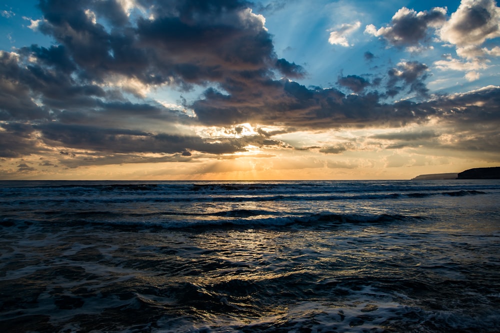 sea during sunset