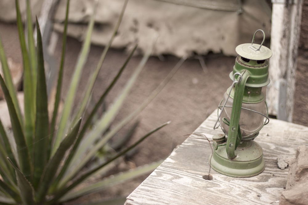 green lantern in shallow focus lens