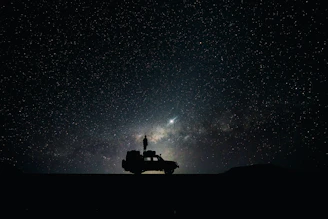 silhouette of off-road car