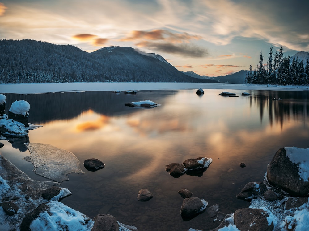 body of water under blue sky