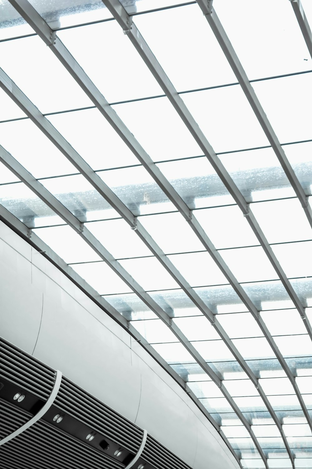 clear and gray ceiling