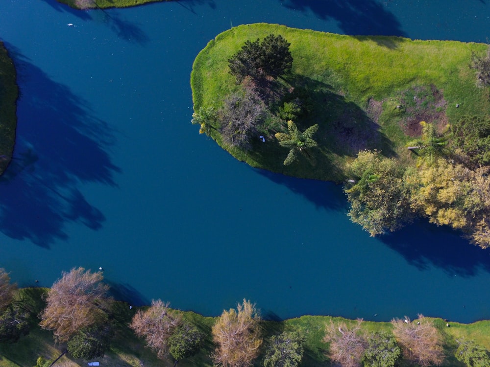 aerial view photography of body of water