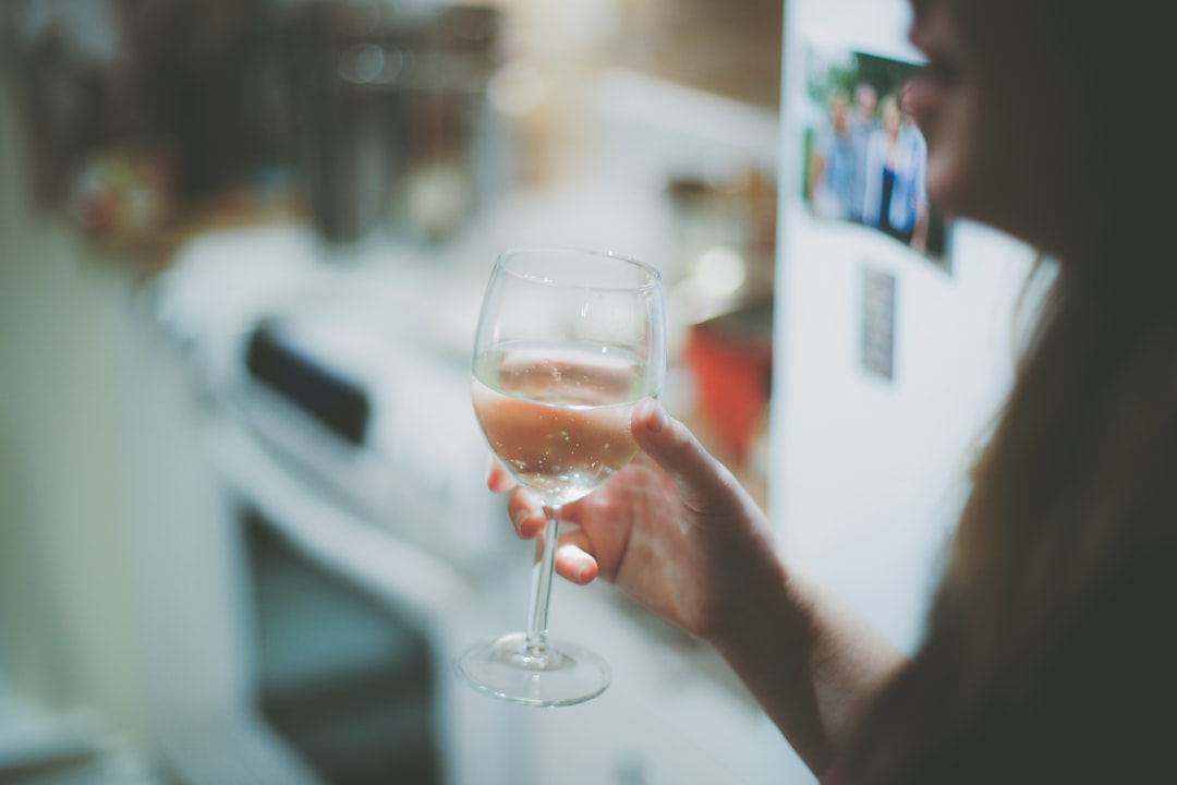 wine glass filled with water