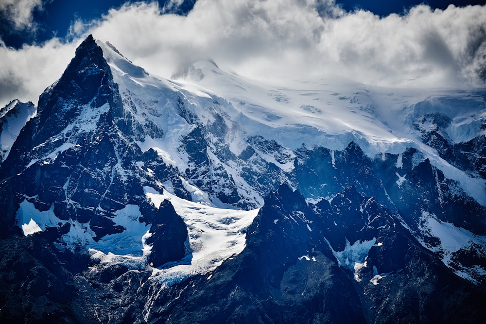 birdseye photo of mountain covered with snow