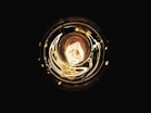 round gold lights