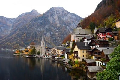 city beside body of water during daytime austria google meet background