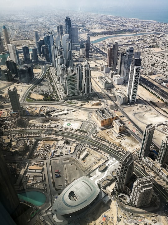 bird's eye view photo of high rise buildings in city in Burj Khalifa United Arab Emirates
