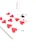 A spread of playing cards on a white background, prominently featuring the red hearts from a deck, including a close-up of the ten of hearts. The cards are arranged in an overlapping pattern with numbers and suits visible.