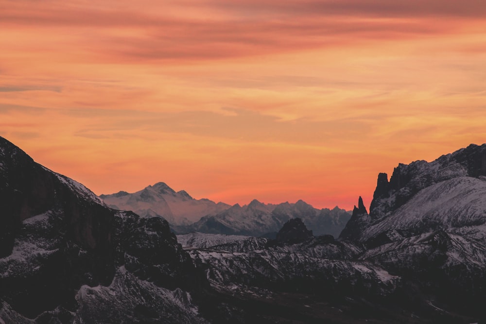 silhouette photography of mountains