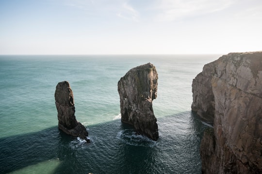 rock formation on ocean in Pembrokeshire Coast National Park United Kingdom