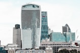 A city skyline showcasing modern architecture and sustainability.