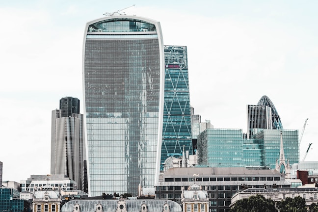 A city skyline showcasing modern architecture and sustainability.