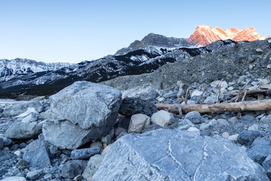 rock formations viewing mountain during daytime in Nordegg Canada