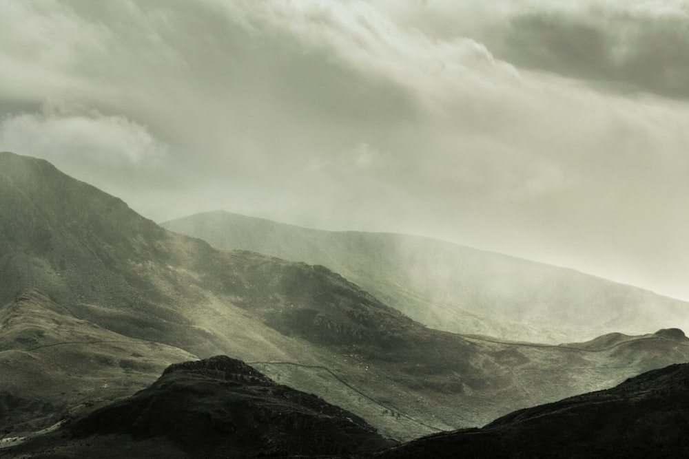 aerial photography of mountains