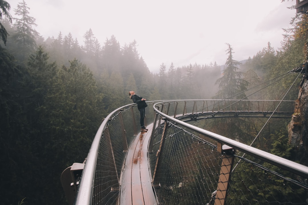person leaning on bridge beside forest, My Birthday.