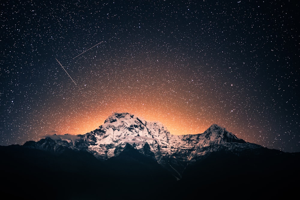 photo of mountains and sky