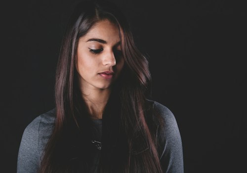 Before: fine, thin hair at shoulder length