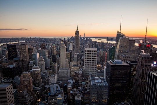 aerial photography of high-rise buildings during sunset in New York City United States
