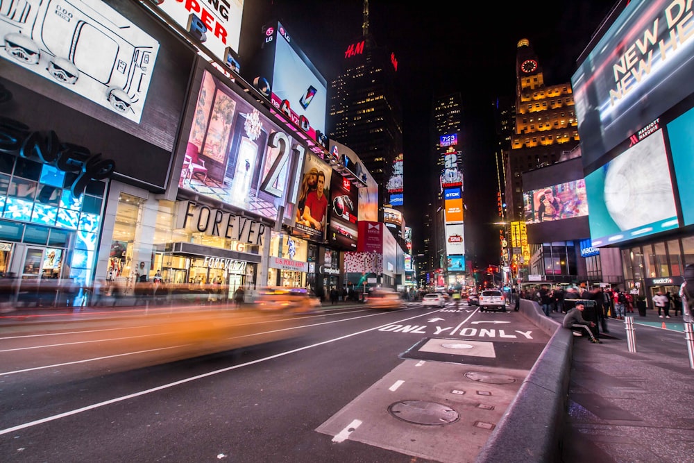 timelapse photography of New York Times Square