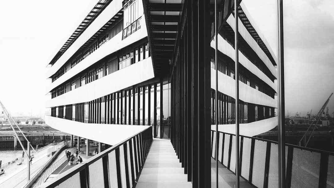 grayscale photo of buildings