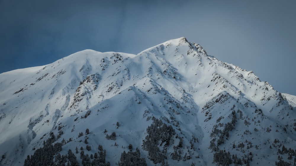 mountain covered with snows during daytime