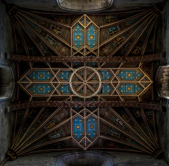 blue and brown cross digital wallpaper in St David's Cathedral United Kingdom