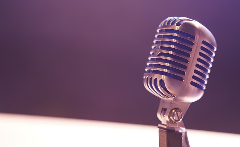 condenser microphone with black background