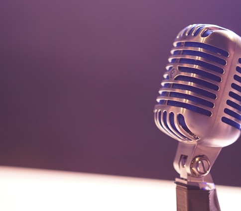 condenser microphone with black background