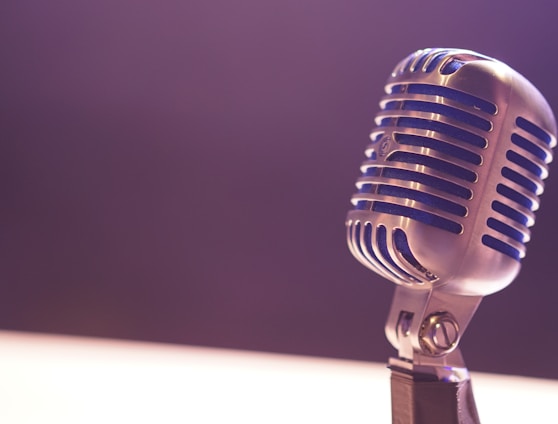 condenser microphone with black background